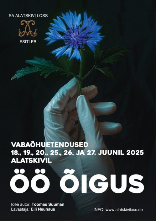 VABAÕHULAVASTUS “ÖÖ ÕIGUS” Idee autor: Toomas SuumanTöötlus ja lavastaja: Eili NeuhausKunstnik: Reili EvartOsades: Indrek Saar, Jaan Tristan Kolberg, Eduard Sal