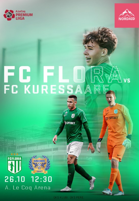 Nordaid esitleb ja FC Flora kutsub: FC Flora vs FC Kuressaare