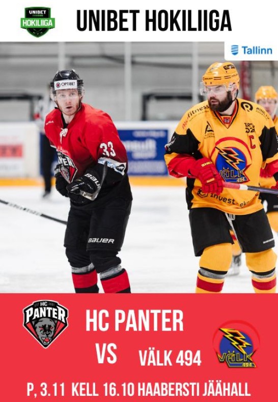 HC Panter vs Välk 494 / Unibet Hokiliiga mängud