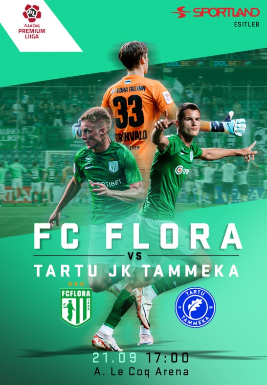 PL / Sportland esitleb ja FC Flora kutsub: FC Flora vs Tartu JK Tammeka